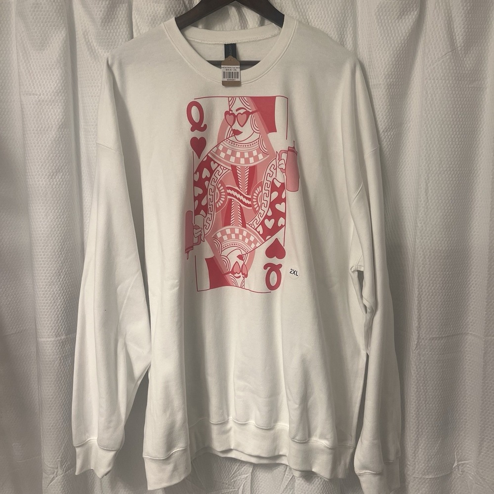 NWT Queen Of Hearts & Stanleys Valentines Perfect Crew Neck Sweatshirt - 2XL XXL